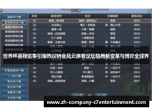 世界杯赛程密集引爆热议转会风云席卷足坛格局新变革与博弈全球界
